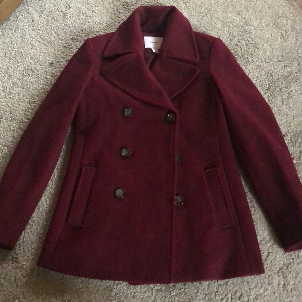 Maroon pea coat